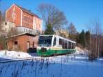 VT46 als VBG83120 in Klingenthal, 29.1.09.