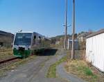 VT46 als VBG83144 in Klingenthal (Bhf.), 15.4.09.