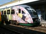 Detailansicht des VT 04B (WM-Werbe-Desiro) der Vogtlandbahn am 22.9.2007 in Schwandorf