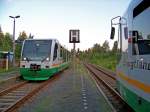 VT42 als VBG83132 (links) und VT33 ( Karlovy Vary/Karlsbad ) als VBG83131 in Zwotental, 15.7.09.