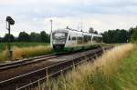 VT 03 und ein weiterer Desiro der Vogtlandbahn bilden den 86564 von Regensburg Hbf nach Hof Hbf, hier bei Schwandorf-Richt, 08.07.09