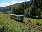 VT32 als VBG83142 zwischen Zwota und Zwota-Zechenbach, 7.8.09.