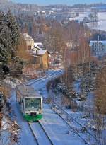 654 046 (VT46) als VBG83120 in Klingenthal, 20.12.09.