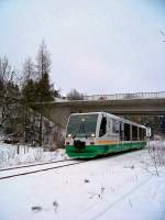 654 046 (VT46) als VBG83120 in Klingenthal, 14.1.010.