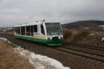 VT 44 unterwegs nach Neumark am 26.02.10.Aufgenommen bei Obermylau.