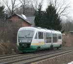 VT 07 unterwegs nach Marianske Lazne am 26.02.10.Aufgenommen bei Obermylau.