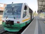 28.4.2010 13:52 VT 45 der Vogtlandbahn in Plauen (Vogtland) Oberer Bahnhof auf Gleis 6 nach Falkenstein.