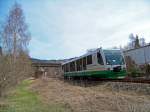 654 041 (VT41) als VBG83116 in Klingenthal, 9.4.010.