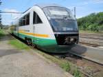 13.6.2010 14:15 VT 05 der Vogtlandbahn aus Cheb bei der Ausfahrt aus Frantikovy Lzně in Richtung Zwickau (Sachsen) Hbf.