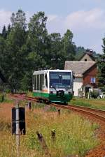 654 038 (VT38) als VBG83115 in Zwota-Zechenbach, 16.7.010.