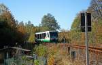 654 045 (VT45) als VBG83120 (Falkenau - ) Graslitz -Zwickau in Zwota-Zechenbach, 10.10.010.