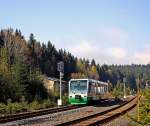 654 031 (VT31  Stadt Klingenthal ) als VBG83219 Hof - Adorf(V) in Zwotental, 17.10.010.