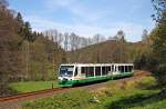 654 038 (VT38) und ein weiterer RVT als VBG20809/81059 Zwickau/Hof - Graslitz (- Karslbad - Marienbad) in Zwota-Zechenbach, 7.5.011.