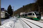 Desiro 642 818-8 Vogtlandbahn / ARRIVA VT18  als VBG 81028 Weischlitz - Gera und Desiro 642 321-3 Vogtlandbahn VT 21 als VBG 81023 Gera - Weischlitz, Elstertalbahn KBS 541 Gera - Plauen - Weischlitz,