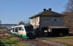 VT08 der Vogtlandbahn am 27.11.2011 in Gebenbach (Strecke Amberg - Schnaittenbach) Die Fahrt war die 2.