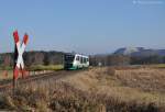 VT08 der Vogtlandbahn am 27.11.2011 bei Hirschau (Strecke Amberg - Schnaittenbach) Die Fahrt war die 2.