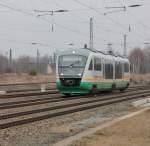 VT03 verlsst am 01.03.2012 den Zwickauer Hauptbahnhof mit Ziel Cheb via Plauen(Vogtl.).