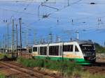 Der Vogtlandexpress (als VX81147) hier mit  VT 23B am 08. Juli 2012 nach der Ausfahrt aus den Bahnhof Berlin Schnefeld Flughafen Richtung Zwickau, nchster Bahnhof ist Riesa in Sachsen.