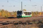 VT 46 unterwegs nach Kraslice ber Falkenstein am 20.10.2012 bei der Aussfahrt aus dem Zwickauer Hauptbahnhof.