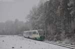 VT08 als DPN92081 am 01.12.2012 bei Hirschau. (Strecke Amberg - Schnaittenbach). Der Zug war anlsslich der 3. Adventsfahrten des Vereins Amberger Kaolinbahn auf der Strecke unterwegs.