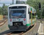 22.7.2013 12:20 VT 56 der Vogtlandbahn beim Rangieren nach der Ankunft aus Werdau in Plauen (Vogtland) Oberer Bahnhof.