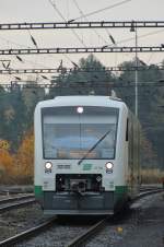 ~~Kabelsalat~~ VT 50  Regio-Shuttle  der Vogtlandbahn aus Cheb nach Adorf (Vogtland) bei der Einfahrt in Frantikovy Lzně.