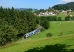 642 306 (VT 06) bei einer Sonderfahrt auf der Ilztalbahn am 09.08.2014 bei Karlsbach.