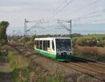 20.10.2014 15:43 VT 34 der Vogtlandbahn von Plauen (Vogtland) oberer Bahnhof nach Zwickau Hbf zwischen Steinpleis und Lichtentanne (Sachsen).