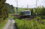 VT 69 der Vogtlandbahn ist auf der Relation Hof - Falkenstein unterwegs.