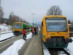 Waldbahn Stadler Regioshuttle VT650 659 und VT650 071 am 20.02.18 in Gotteszell.