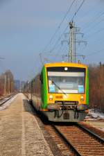 Das Waldbahndoppel mit VT 27 & 28 am 23.01.10 in Piding nach Bad Reichenhall