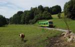 VT 21 + VT 15 der Waldbahn am 14.08.2011 bei Kpplmhl an der Ilztalbahn