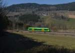 650 654 (VT 19) als WBA1 nach Bayerisch Eisenstein am 09.03.2014 bei Triefenried.