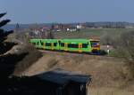 650 657 (VT 22) + 650 658 (VT 23) + 650 656 (VT 21) als WBA1 nach Bayerisch Eisenstein am 14.03.2014 bei Triefenried.