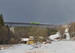 650 653 (VT 18) als WBA 83930 am 09.02.2015 auf der Ohebrücke bei Regen.