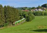 650 653 (VT 18) + 650 656 (VT 21) bei einer Sonderfahrt am 01.08.2015 bei Karlsbach. 