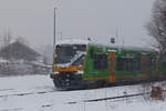 Ein Bild vom letzten Winter VT20 der Waldbahn am Rand des Bahnhofes Zwiesel abgestellt 23.01.2016