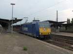 185 516-2 der Dortmunder Eisenbahn (Connex Gruppe) durchfhrt Solo den Wanne-Eickler Hbf.