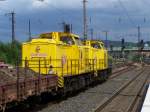 Nachschu auf einen EBW-Cargo-Gterzug bei der Durchfahrt des Bahnhofes Aschaffenburg Hbf.