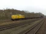 EBW-Cargo v100 (ost) mit einem Bauzug in Nrnberg ost am 10.04.2008