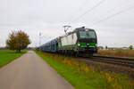 ELL/Ecco Rail Siemens Vectron 193 241-7 mit Autotransportzug in Babenhausen (Hessen) am 02.11.24 