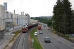 232 088 am 21.05.2011 beim Schotterziehen in Hirschau (Strecke Amberg-Schnaittenbach)