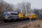 1147 Nohab mit einem Kranzug am Nachmittag des 28.02.2011 bei Woltorf