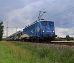 EVB 140 759-2 mit Autotransportzug in Fahrtrichtung Seele.