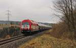 223 032 (EVB) zu sehen mit einem Kesselzug an 16.11.17 bei Seußen.