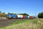 evb Logstik kam überraschend mit der 277 402-4 und einem Containerzug, der normalerweise auf der Strecke von E-Loks gezogen wird. Unterwegs in Richtung Lüneburg. Höhe Bardowick, 03.07.2018.