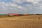 223 033 EVB mit einem Containerzug bei Niedernjesa am 07.08.2018