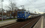 140 759 der evb führte am 04.12.18 einen BLG-Autozug durch Wittenberg-Altstadt Richtung Magdeburg.