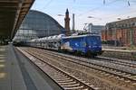 140 848-3 der EVB mit BLG Autotransportwagen im Bremer Hbf.