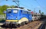 evb Logistik mit  140 866-5  (NVR-Nummer: 91 80 6 140 866-5 D-EVB) und PKW-Transportzug (fabrikneue Skoda Modelle) am 23.07.19 Bahnhof Berlin-Hohenschönhausen.